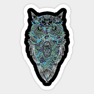 Funny owl colorful t-shirt Sticker